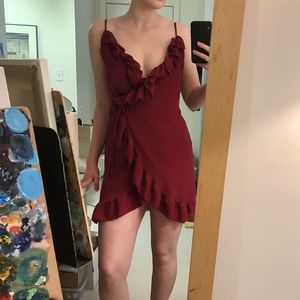 Charlotte Russe NWOT ruffled wrap mini dress